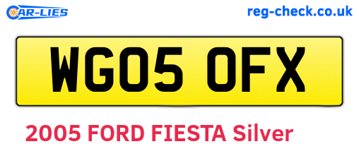 WG05OFX are the vehicle registration plates.
