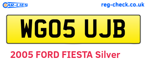 WG05UJB are the vehicle registration plates.