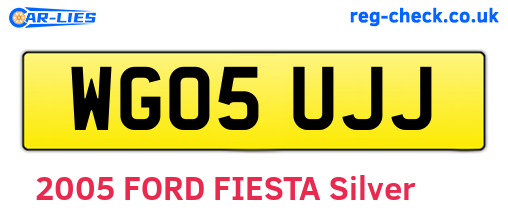 WG05UJJ are the vehicle registration plates.