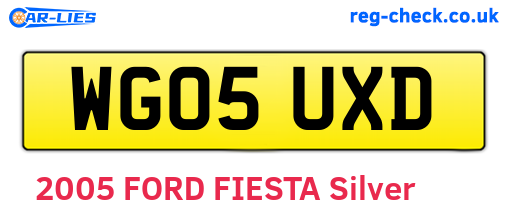 WG05UXD are the vehicle registration plates.