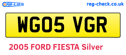 WG05VGR are the vehicle registration plates.