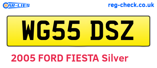 WG55DSZ are the vehicle registration plates.