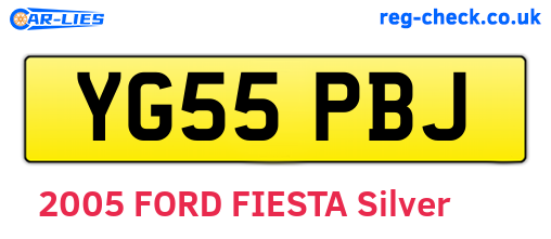 YG55PBJ are the vehicle registration plates.