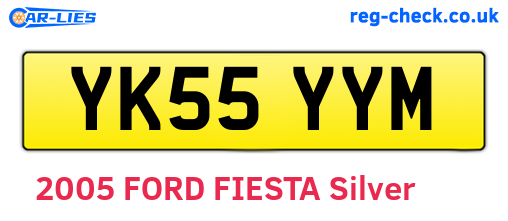 YK55YYM are the vehicle registration plates.