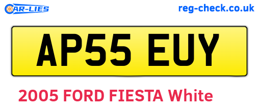 AP55EUY are the vehicle registration plates.