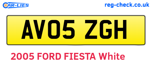 AV05ZGH are the vehicle registration plates.