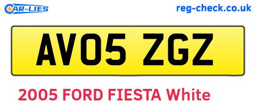 AV05ZGZ are the vehicle registration plates.