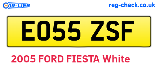 EO55ZSF are the vehicle registration plates.