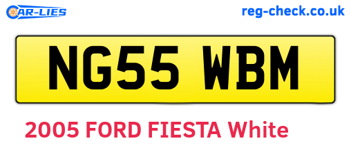 NG55WBM are the vehicle registration plates.