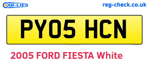PY05HCN are the vehicle registration plates.
