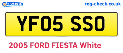 YF05SSO are the vehicle registration plates.
