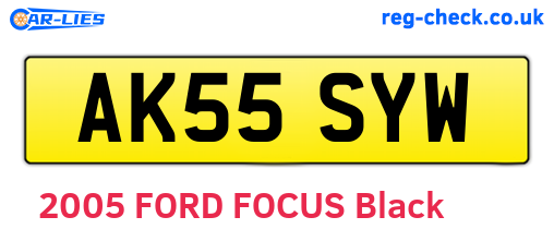 AK55SYW are the vehicle registration plates.