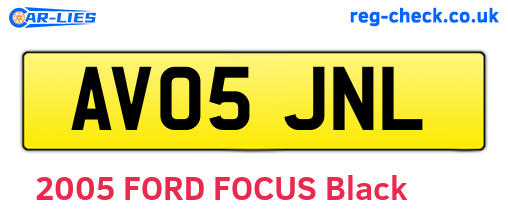 AV05JNL are the vehicle registration plates.