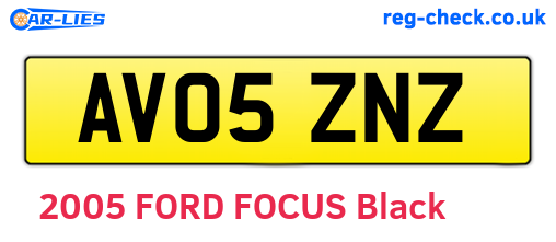 AV05ZNZ are the vehicle registration plates.