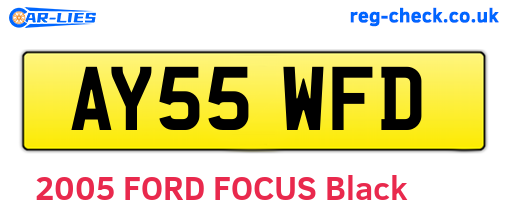 AY55WFD are the vehicle registration plates.
