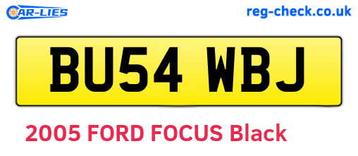 BU54WBJ are the vehicle registration plates.