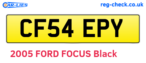 CF54EPY are the vehicle registration plates.