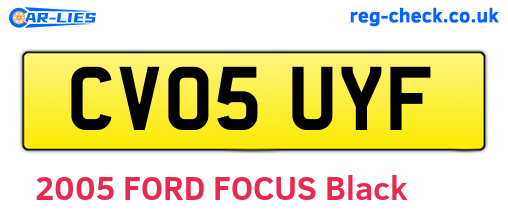 CV05UYF are the vehicle registration plates.