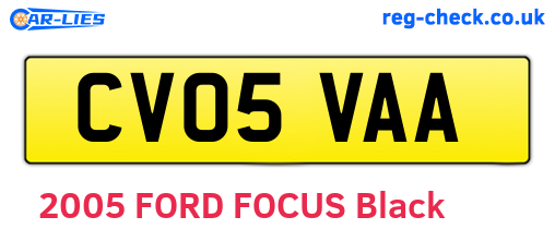 CV05VAA are the vehicle registration plates.