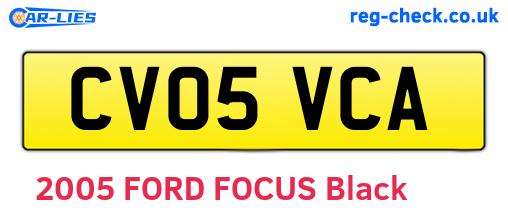 CV05VCA are the vehicle registration plates.