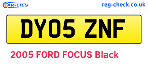 DY05ZNF are the vehicle registration plates.