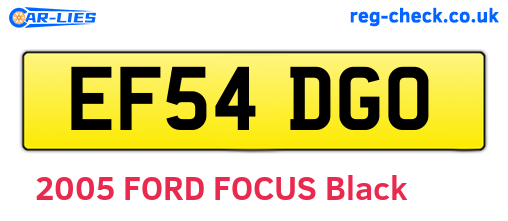 EF54DGO are the vehicle registration plates.