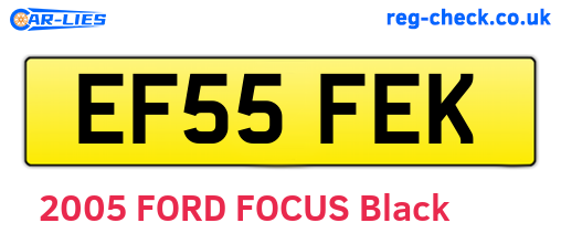 EF55FEK are the vehicle registration plates.