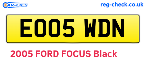 EO05WDN are the vehicle registration plates.