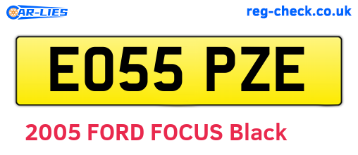 EO55PZE are the vehicle registration plates.