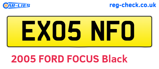EX05NFO are the vehicle registration plates.