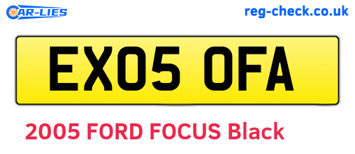 EX05OFA are the vehicle registration plates.