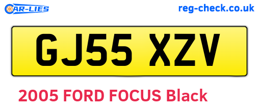GJ55XZV are the vehicle registration plates.