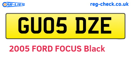 GU05DZE are the vehicle registration plates.