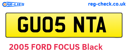 GU05NTA are the vehicle registration plates.
