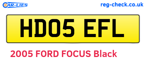 HD05EFL are the vehicle registration plates.