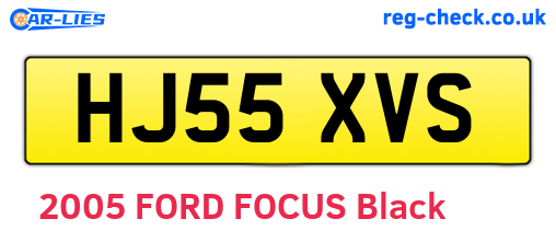 HJ55XVS are the vehicle registration plates.