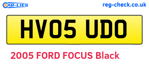 HV05UDO are the vehicle registration plates.