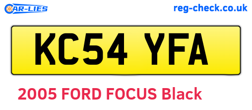 KC54YFA are the vehicle registration plates.