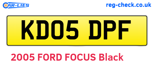KD05DPF are the vehicle registration plates.