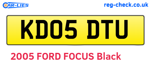 KD05DTU are the vehicle registration plates.