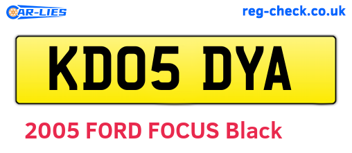 KD05DYA are the vehicle registration plates.