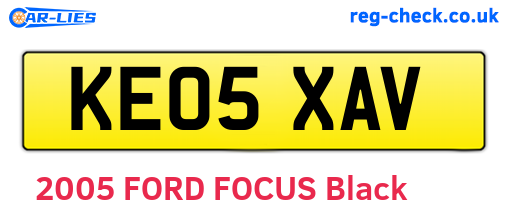 KE05XAV are the vehicle registration plates.