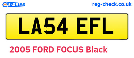 LA54EFL are the vehicle registration plates.