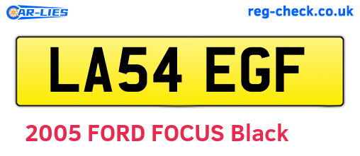 LA54EGF are the vehicle registration plates.