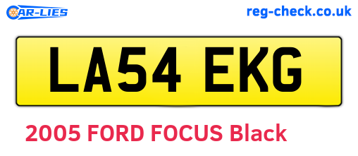 LA54EKG are the vehicle registration plates.