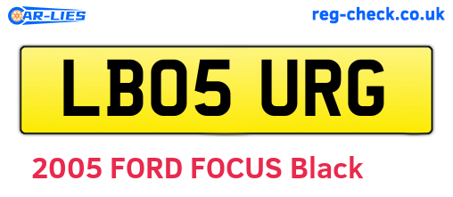 LB05URG are the vehicle registration plates.