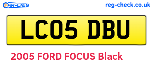 LC05DBU are the vehicle registration plates.