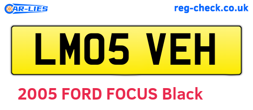 LM05VEH are the vehicle registration plates.