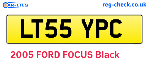 LT55YPC are the vehicle registration plates.