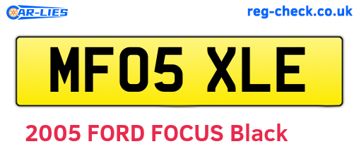 MF05XLE are the vehicle registration plates.